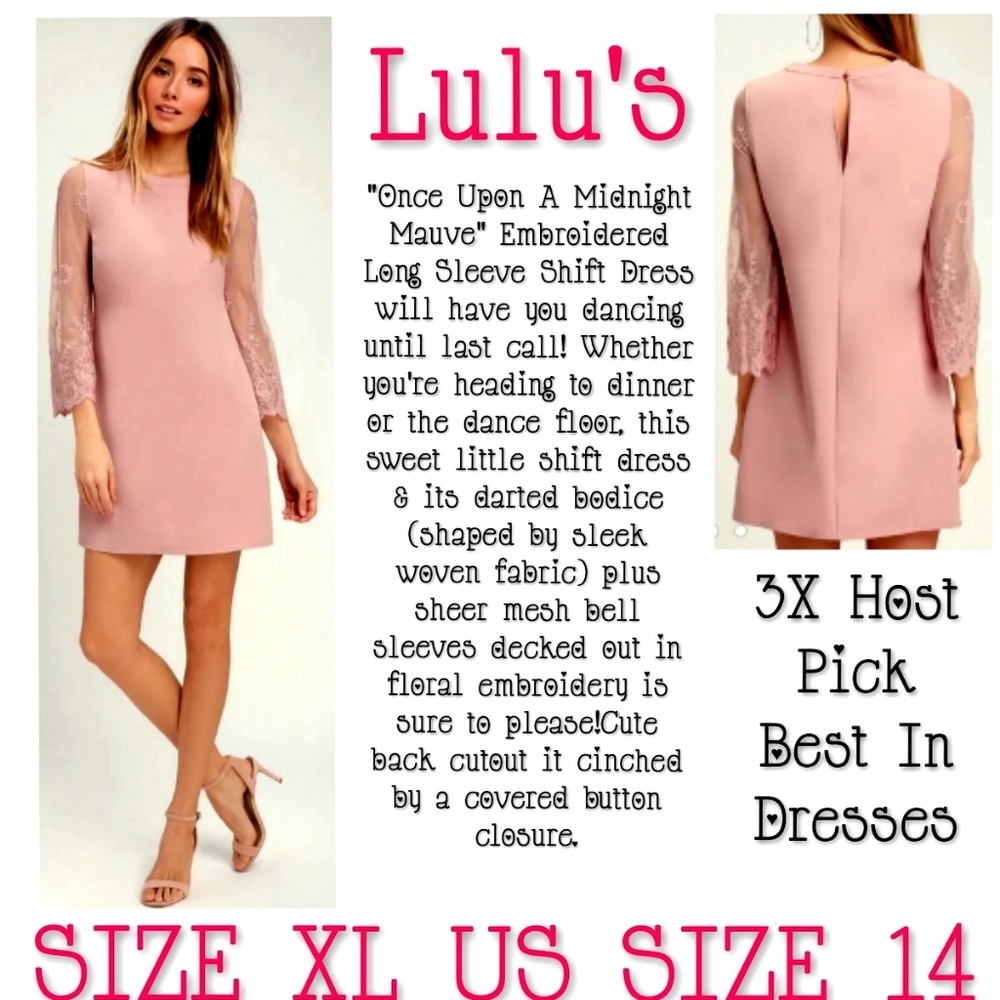 Lulus Dress Size XL Once Upon A Midnight Mauve